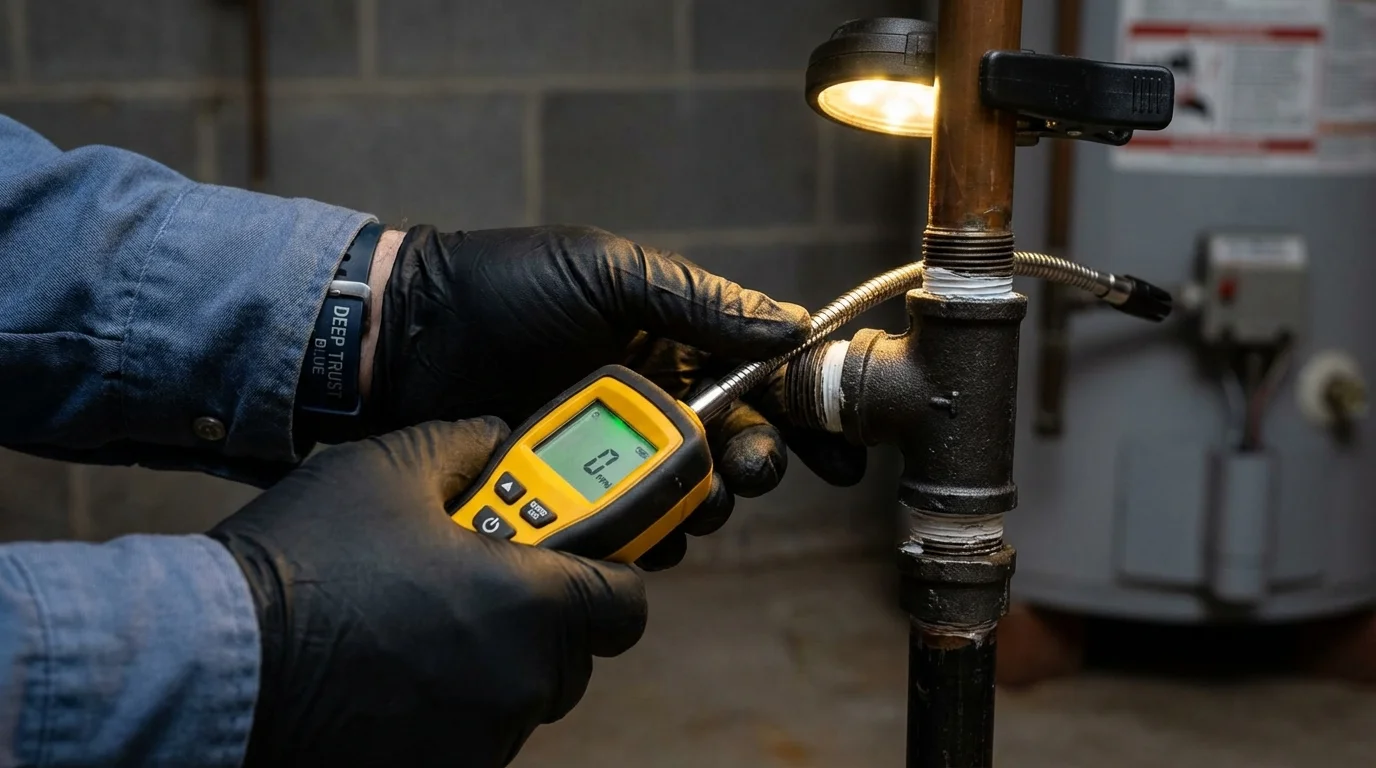 Gas leak detection with electronic sniffer by Johns Plumbing LLC in Orinda