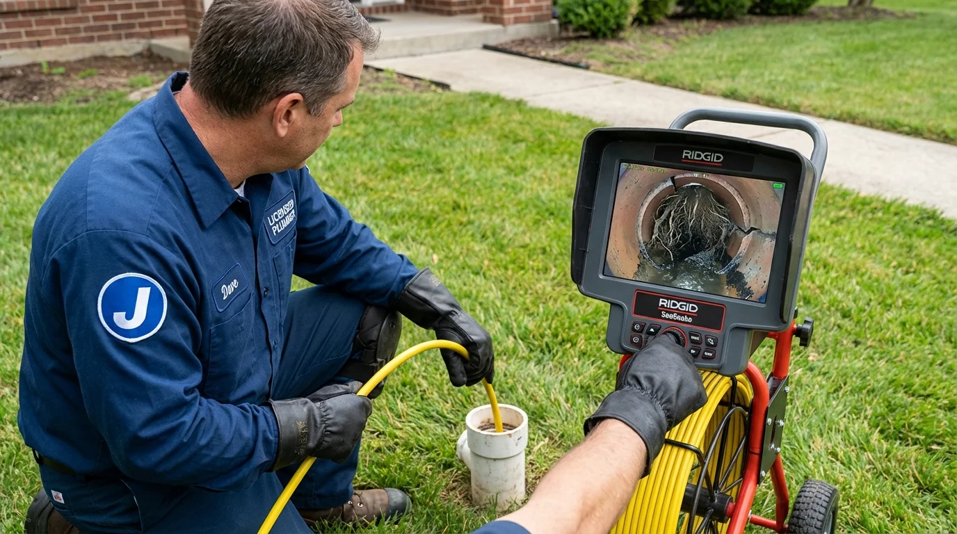 Sewer camera inspection being performed by Johns Plumbing LLC in Orinda